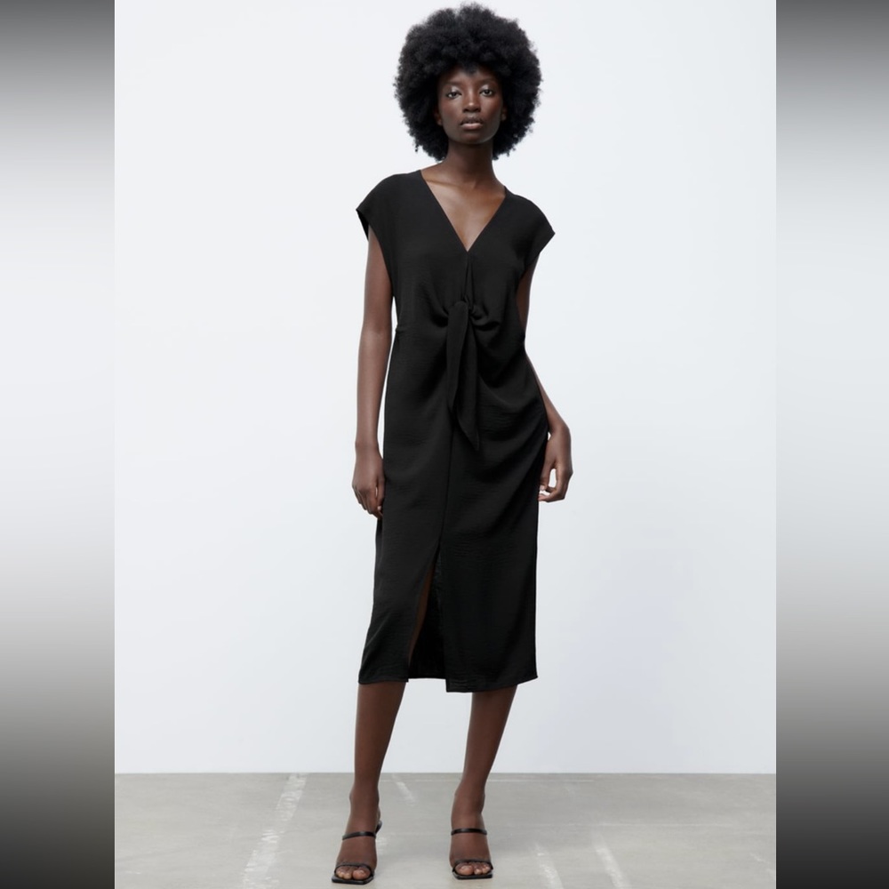 NWT ZARA knotted fluid dress